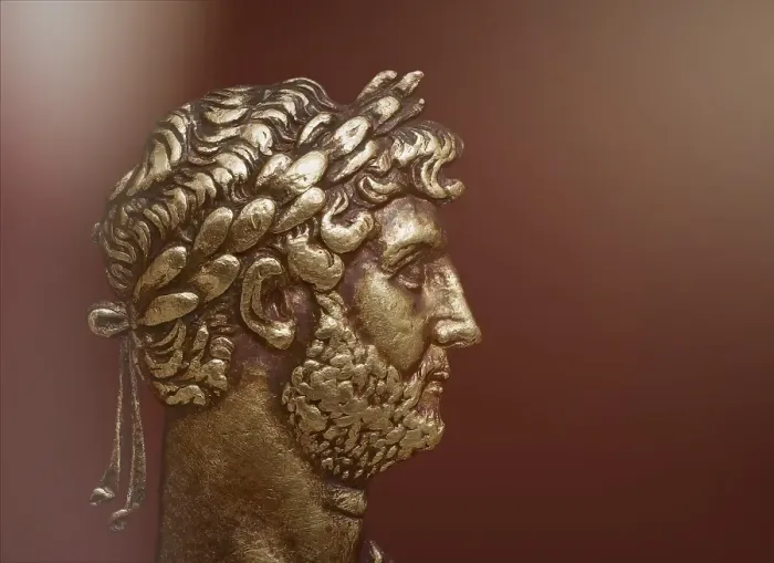 Framed Print : Hadrian or Publius Aelius Hadrianus Augustus, 76 - 138, Roman emperor, digitally edited