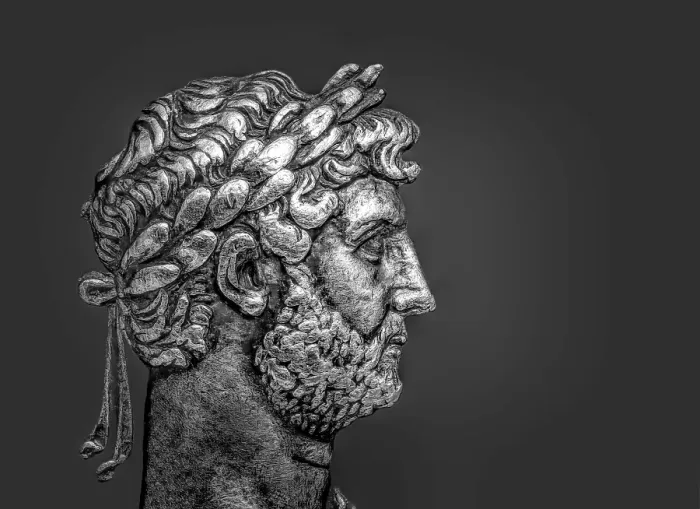Framed Print : Hadrian or Publius Aelius Hadrianus Augustus, 76 - 138, Roman emperor, digitally edited