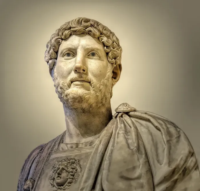 Framed Print : Hadrian or Publius Aelius Hadrianus Augustus, 76 - 138, Roman emperor, digitally edited