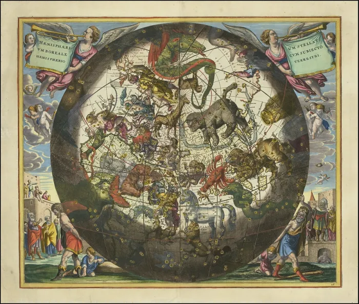 Framed Print : Haemisphaerium Stellatum Boreale cum Subiecto Haemisphaerio Terrestri