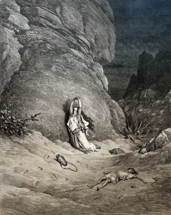 Framed Print : Hagar and Ishmael in the Wilderness