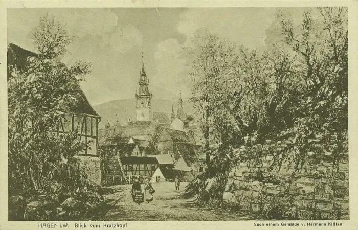 Framed Print : Hagen i. W. View from the scratching head