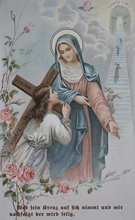 Framed Print : Hail Mary, He who takes up his cross and follows me will be blessed