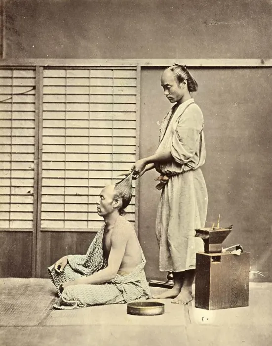 Framed Print : Hairdressing in Japanese style