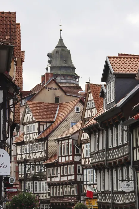 Framed Print : Half-timbered ensemble in the historic old town Framed Print : Half-timbered ensemble in the historic old town