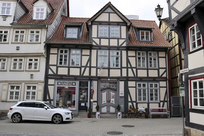 Framed Print : Half-timbered ensemble in the historic old town