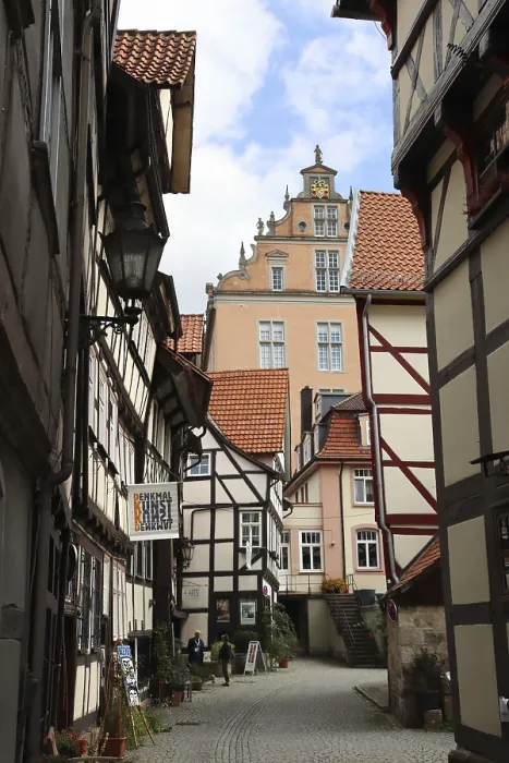 Framed Print : Half-timbered ensemble in the historic old town