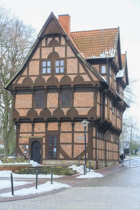 Framed Print : Half-timbered house Museum Amtspforte