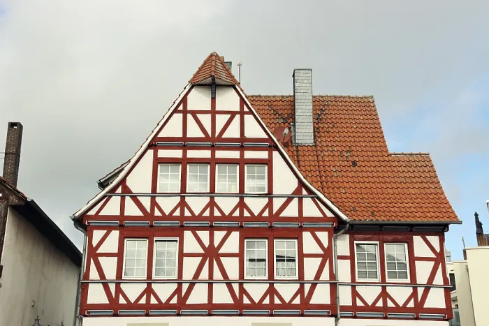 Framed Print : Half-timbered houses in the historic old town Framed Print : Half-timbered houses in the historic old town