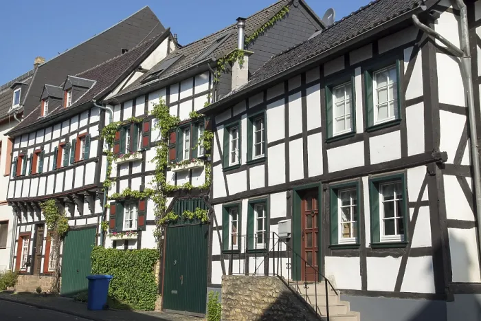 Framed Print : Half-timbered houses in Mechernich-Kommern Framed Print : Half-timbered houses in Mechernich-Kommern