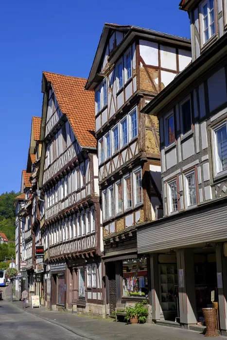 Framed Print : Half-timbered houses in the old town