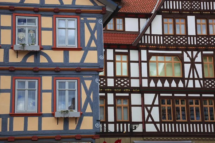 Framed Print : Half-timbered houses in the old town Framed Print : Half-timbered houses in the old town