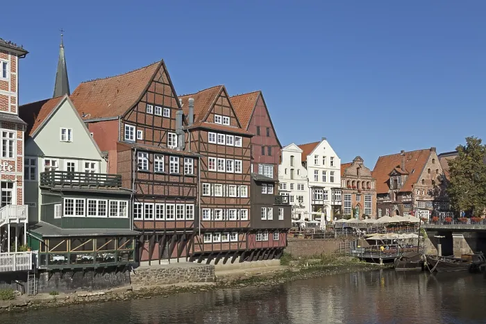 Framed Print : Half-timbered houses Am Stintmarkt Framed Print : Half-timbered houses Am Stintmarkt