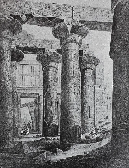 Framed Print : Hall of columns in the temple at Karnak