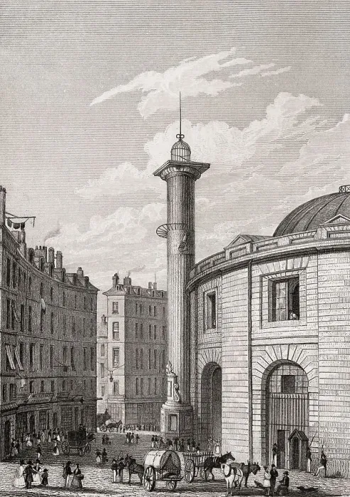 Framed Print : The Halle aux bles, Paris, antique steel engraved print Framed Print : The Halle aux bles, Paris, antique steel engraved print