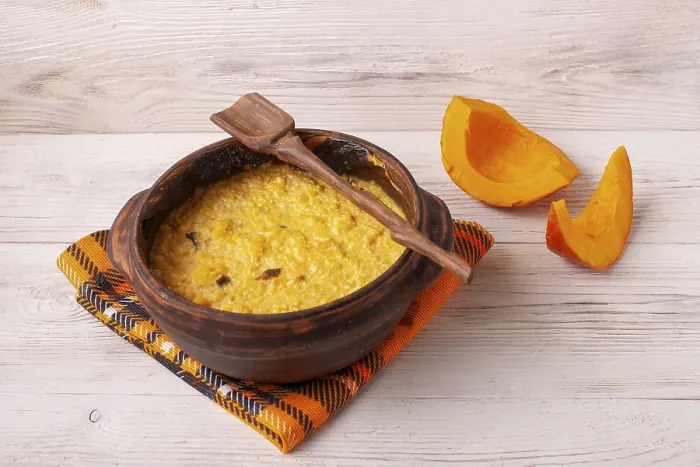 Framed Print : Halloween porridge on light wooden background Framed Print : Halloween porridge on light wooden background