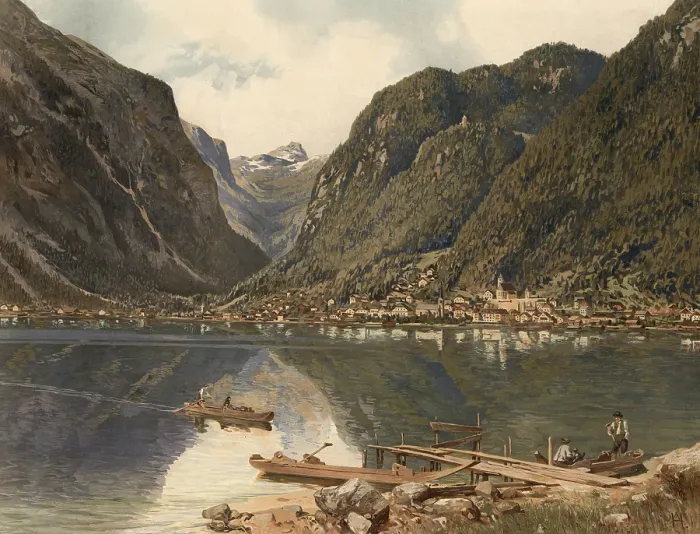 Framed Print : Hallstatt Lake in the Salzkammergut in Austria