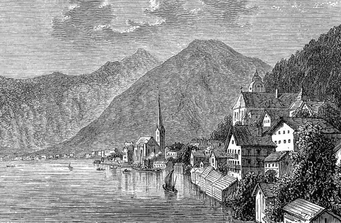 Framed Print : Hallstatt in the Salzkammergut in the province of Upper Austria in Austria Framed Print : Hallstatt in the Salzkammergut in the province of Upper Austria in Austria
