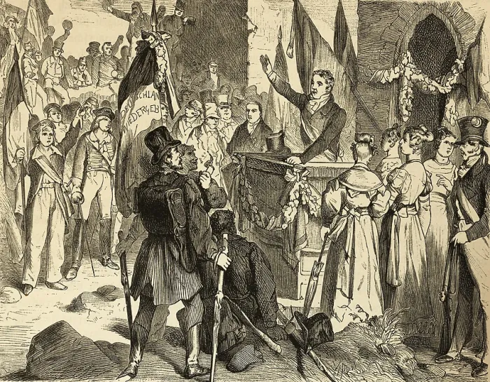 Framed Print : The Hambach Festival (May 1832) popular assembly