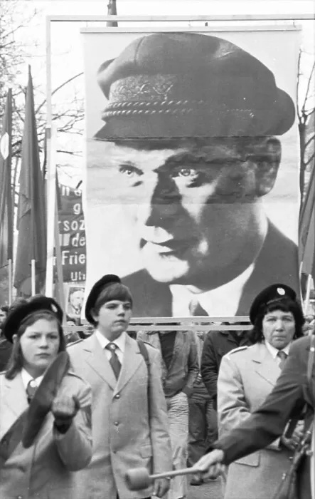 Framed Print : The Hamburg DKP used the honouring of the communists idol Ernst Thaelmann on his 90th birthday to hold a