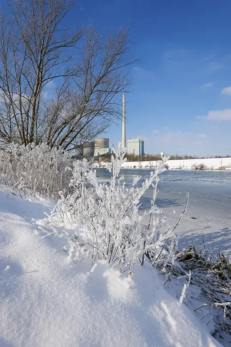 Framed Print : Hamm, North Rhine-Westphalia, Germany - Sunny winter landscape in the Ruhr area