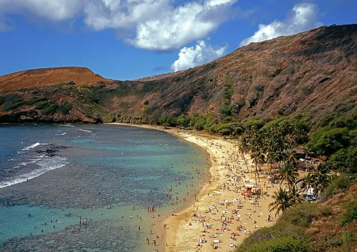 Framed Print : Hanauma Bay, underwater park, beach, island of Oahu, Hawaii, USA, North America