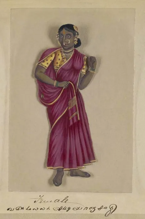 Framed Print : Hand-colored image painted on a thin sheet of mica from a manuscript entitled
