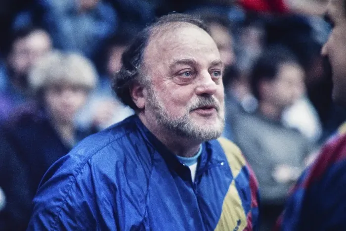 Framed Print : Handball, Bundesliga, Vlado Stenzel (Yugoslavia), coach of TSV Milbertshofen on 3 March 1990, Germany, Europe