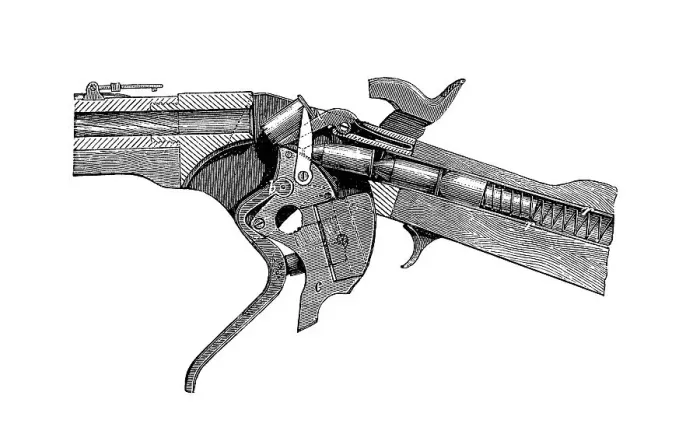 Framed Print : Handguns 1895: American Spencer rifle