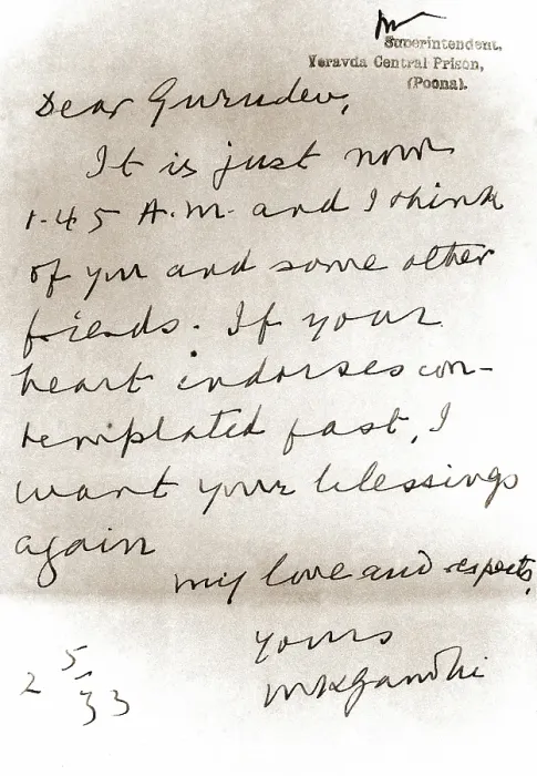 Framed Print : Handwritten letter from Mahatma Gandhi to Rabindranath Tagore, Pune, India, Asia, May 2, 1933, Asia