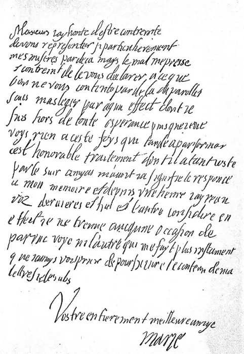 Framed Print : Handwritten postscript of Mary Stuart to a letter to the French envoy in England Framed Print : Handwritten postscript of Mary Stuart to a letter to the French envoy in England
