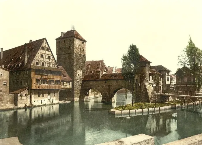 Framed Print : The Hangman's Bridge in Nuremberg