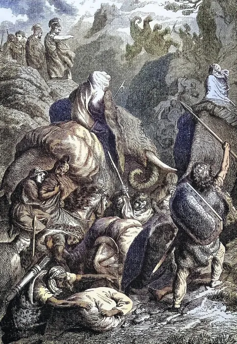 Framed Print : Hannibal crosses the Alps during the Second Punic War Framed Print : Hannibal crosses the Alps during the Second Punic War