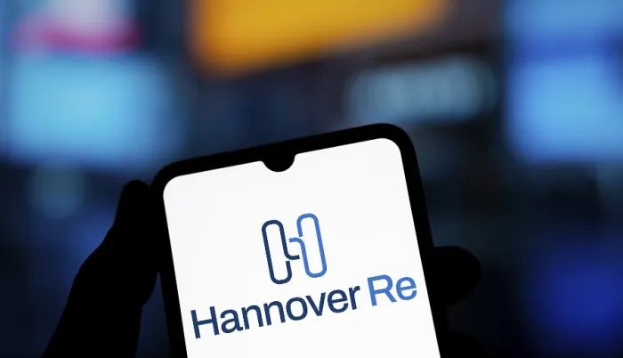 Framed Print : Hannover re logo is displayed on smartphone