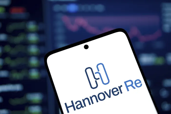 Framed Print : Hannover re logo is displayed on smartphone