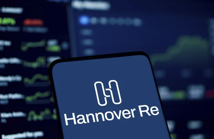 Framed Print : Hannover re logo is displayed on smartphone