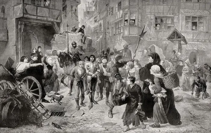 Framed Print : Hans Schuettensamen or Schuettensam caught in Nuremberg