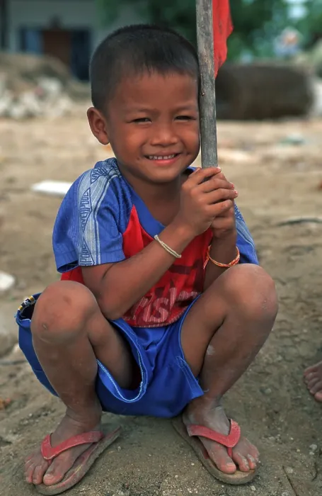 Framed Print : Happy little boy, Railay, two years in front of the tsunami