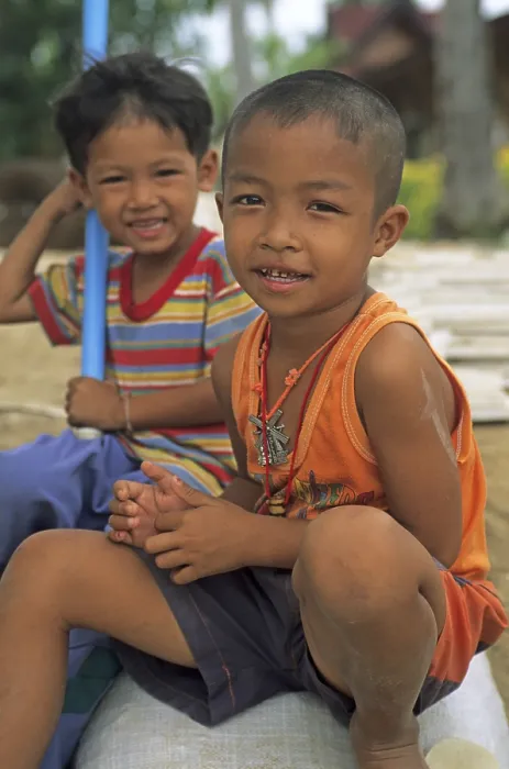 Framed Print : Happy little boys, Railay, two years in front of the tsunami