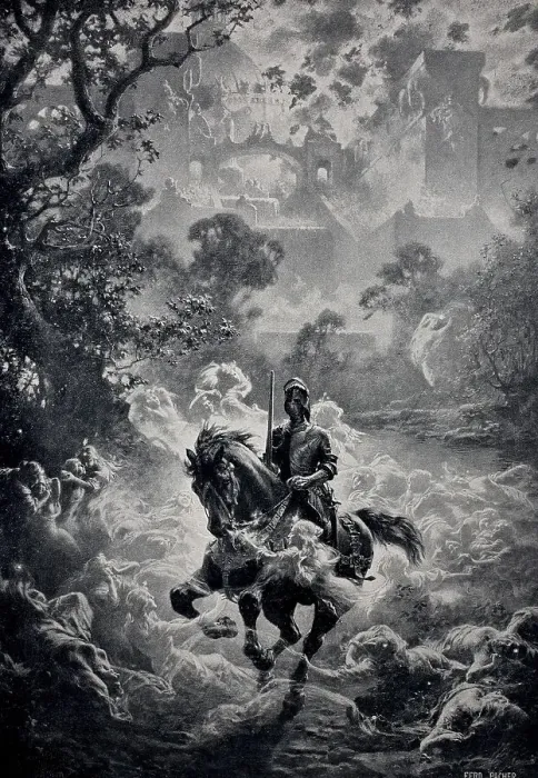 Framed Print : Harald, knight on horseback galloping