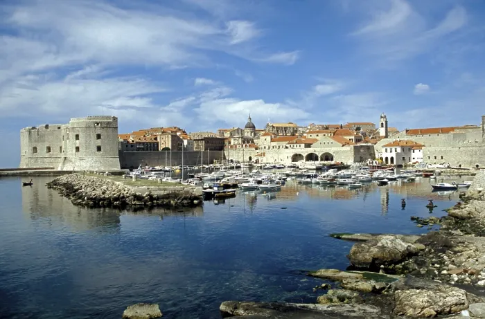 Framed Print : Harbor, Dubrovnik, Dalmatian Coast, Croatia
