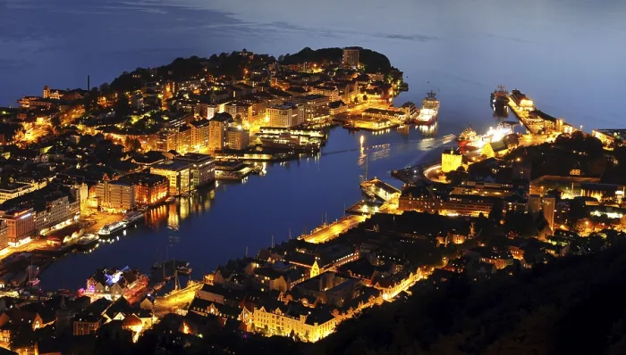 Framed Print : Harbour, Old Town, Bergen, Hordaland, Norway