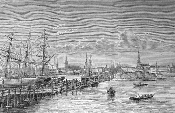 Framed Print : Harbour view of Riga, Latvia, Historic