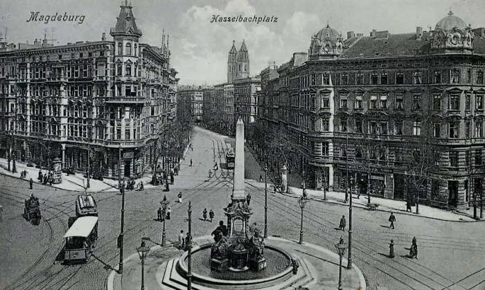 Framed Print : Hasselbachplatz in Magdeburg, Saxony-Anhalt Framed Print : Hasselbachplatz in Magdeburg, Saxony-Anhalt
