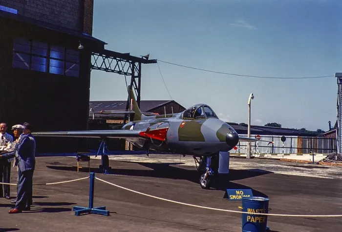 Framed Print : Hawker Hunter F2 fighter aircraft at a military air show, England, UK 1950 1955