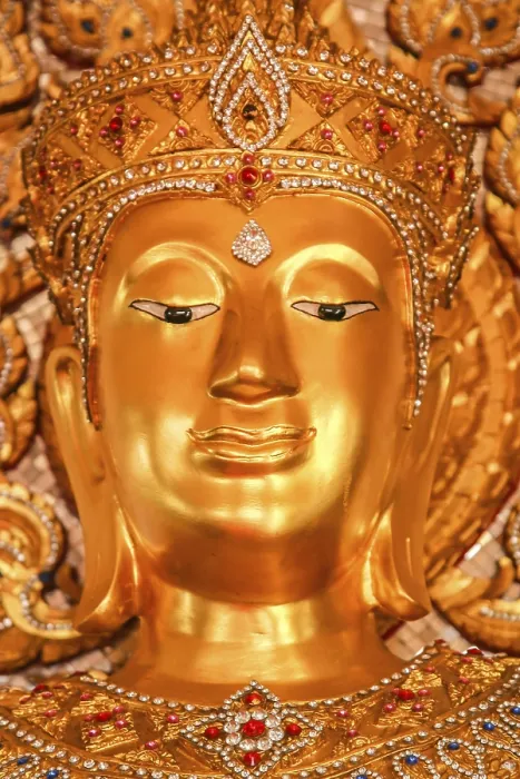 Framed Print : Head of golden Budda in Bangkok, Thailand Framed Print : Head of golden Budda in Bangkok, Thailand