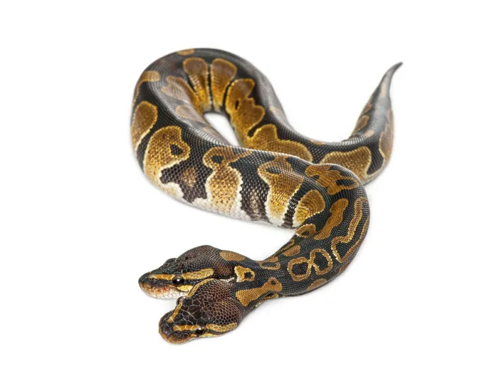 Framed Print : Two headed ball python, Python Regius Framed Print : Two headed ball python, Python Regius