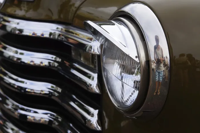 Framed Print : Headlights and radiator grille on a classic car Framed Print : Headlights and radiator grille on a classic car