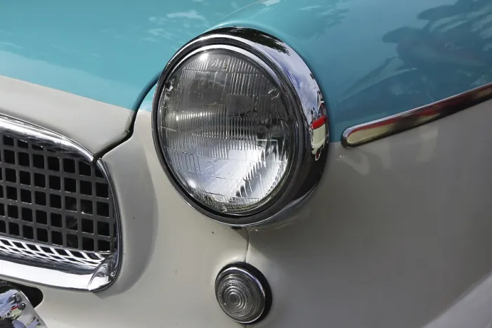 Framed Print : Headlights and radiator grille on a classic car Framed Print : Headlights and radiator grille on a classic car