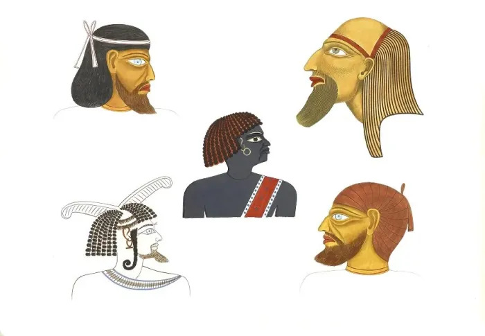 Framed Print : Heads of some foreigners depicted in the preceding plates